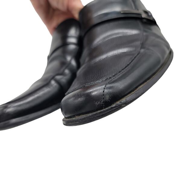 4/$25 -Stacy Adams Size 11 Men's Black Leather Square Toe Slip On Loafers - Picture 4 of 6